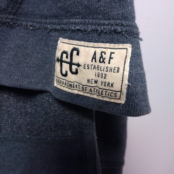 Abercrombie & Fitch Hoodie Size Medium Funnel Neck Navy Blue Soft Worn-in *SPOTS - Picture 8 of 15